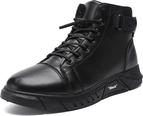 high top fake leather shoes|high top leather shoes men's.